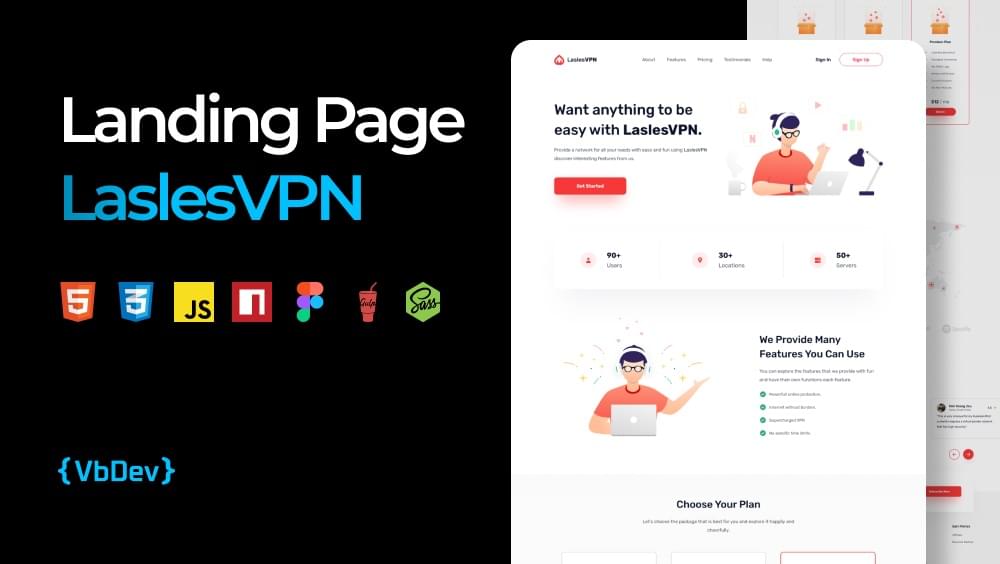 laslesVpn landing page